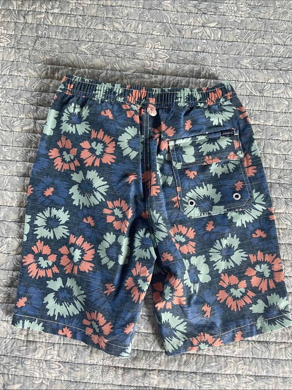 Johnnie-O and Quiet Storm boutique boys swim trunks/board shorts sz 7 & 8 EUC